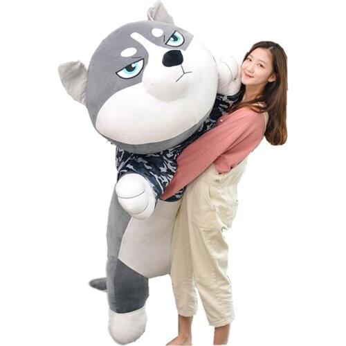 Fancytrader 78'' JUMBO Cuddly Soft Anime Giant Stuffed Husky Plush Toy Cartoon Dog Animals Pillow Gift Decoration 200cm 6 Sizes