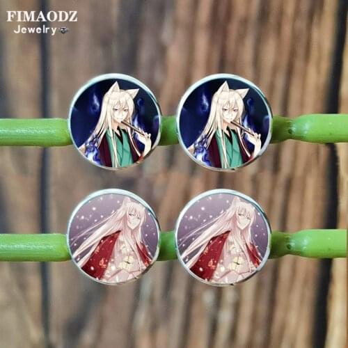 FIMAODZ Anime Kamisama Kiss Love Earrings for Women Cosplay Figure Tomoe Momozono Nanami Art Glass Crystal Earring Gift