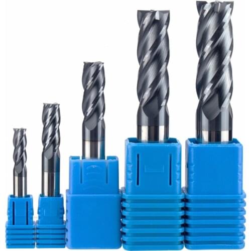 Free Delivery 5pcs/set 3mm 4mm 5mm 6mm 8mm HRC50 Coating CNC Milling Bit solid carbide flat end mill