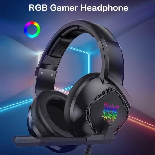 Gaming Headset Wired Headset With Microphone Stereo Earphone RGB Bass Head-Mounted 3.5mm Plug For PS4 5 PC Phone XBOX Computer