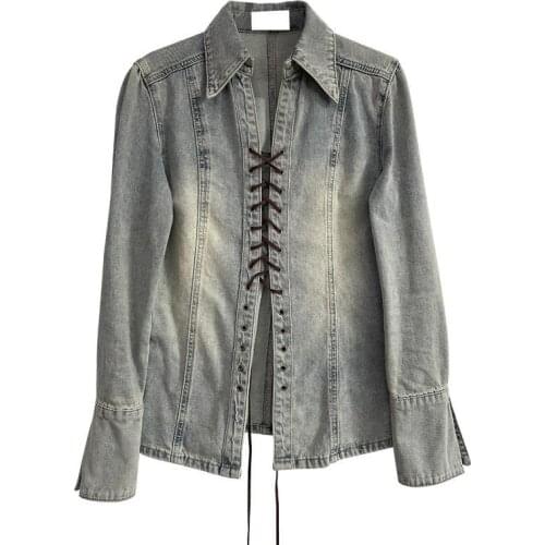 Женские джинсовые рубашки JANTSALINMO China At AliExpress