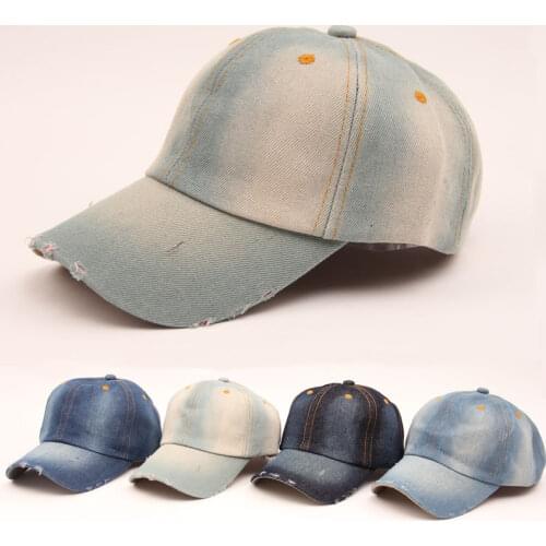 2019 Solid New Hip hop adjust sports caps cotton denim cap women/men baseball cap Washed Jeans Gorras Hat bones de Beisebol n564