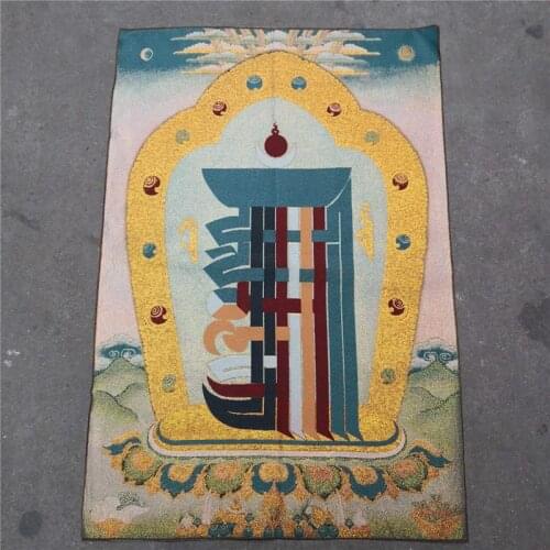 China old Tibet silk Thangka like hanging painting fengshui Tibetan buddha Buddha Reliquary statue