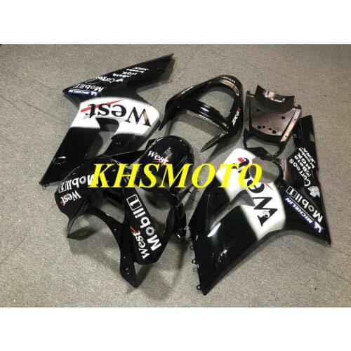 Injection mold Fairing kit for KAWASAKI Ninja ZX6R 636 03 04 ZX 6R 2003 2004 ABS White black Fairings set+gifts KA48