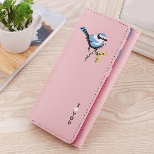 Cartoon Bird Ladies Purses Wallet Women Leather Cute Women Wallets Female Purse Card Holder Clutch Bags Handbag Wallet