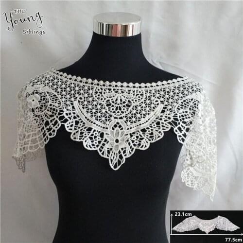 New arrive Knitted Lace Collar Hollowed-Out Shawl Sewing Fabric Embroidery Lace Neckline DIY Dresses Accessory Craft supplies