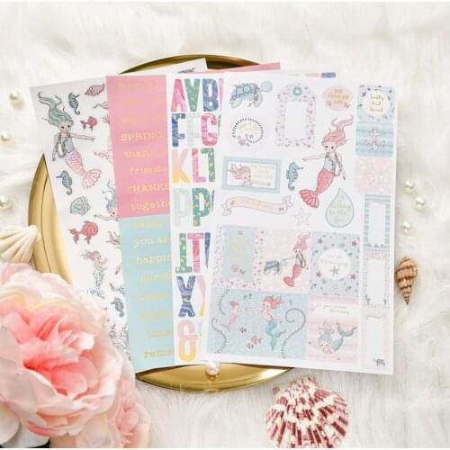 KSCRAFT Lovely Mermaid Self- adhesive Paper Sticker for Scrapbooking Happy Planner/Card Making/Journaling Project