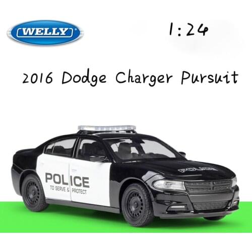 Welly 1:24 Model Car Alloy 2016 Dodge Charger Pursuit Racing Car Diecast Metal Police Sports Car For Boy toys Gift Collection