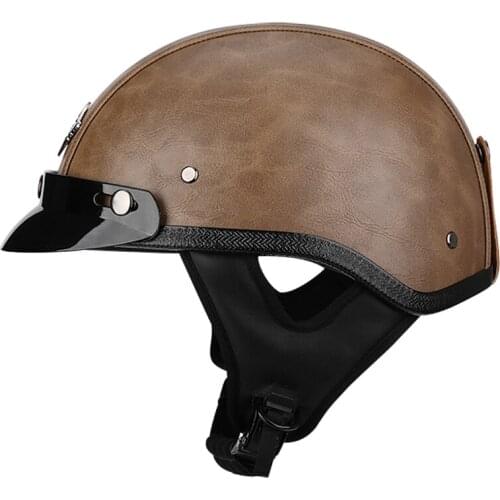 JYT Handmade Motorcyle Helmet Man Women Summer Riding Scotter Bike Cascos Para Moto Half Face Vintage Cafe Racer Helmet Safety