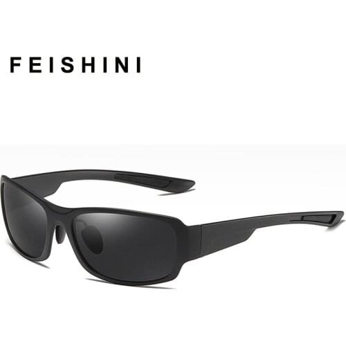 Feishini High Quality Fashion Polarized Sunglasses Men Luxury Brand Designer Vintage Driving Glasses Male Goggles Shadow UV400