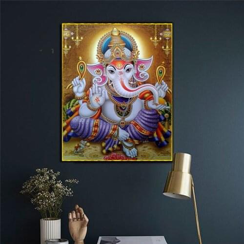The Hindu God Elephant Wall Art Religion Canvas Painting Contemporary Ganesha Posters and Prints Home Room Decor Picture