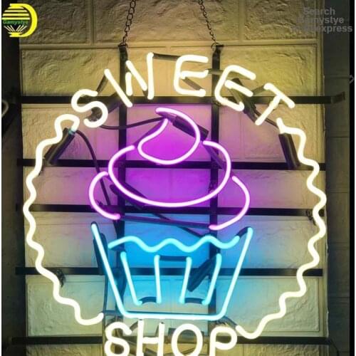 Neon Signs 10kv Love For Sweet Shop Neon Light Sign Neon Wall Signs Room Bedroom Decor Glass Neon Lamp Arcade Aesthetic Room