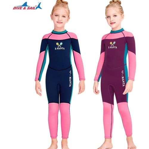 New jellyfish neoprene wetsuit, childrens wetsuit, swimsuit, girls long-sleeved surfing swimsuit, girls swimsuit, wetsuit