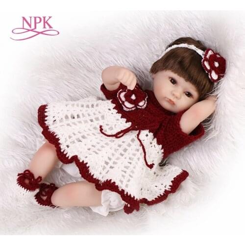 NPK 43cm Hot sale cheap dollar Victoria Lifelike newborn Baby Bonecas Bebe kid toy girl soft silicone reborn baby dolls