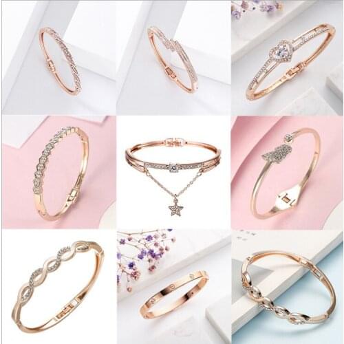 Simple Joker bracelet female jewelry creative Korean fashion bracelet rose gold alloy bracelet opening