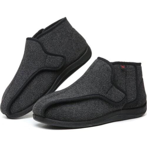 Widen New Wool Fat Swelling Deformation Hallux Valgus Foot Wide Elderly Diabetes Adjustable Magic Warm Fleece Velcro Shoes