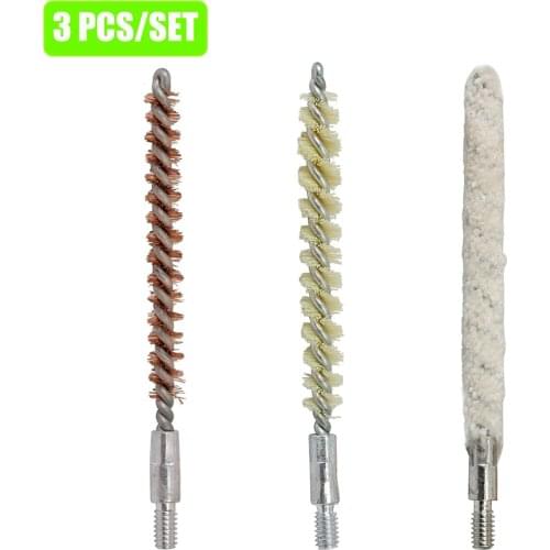 3Pcs/Set Tactical Gun Cleaning Brush Rifle Pistol Cleaner .22/.30 Cal Gun Cleaning Kit Copper Nylon Cotton Brush Gun Accessories