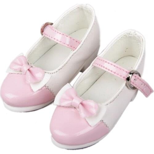 [wamami] 122# Pink Shoes/Bow Shoes/Synthetic Leather Shoes For 1/4 MSD DOD Doll