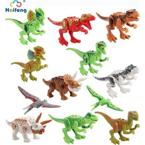 Upgarde Dinosaur building blocks Jurassic World Dinosaur World Figures Jurassic Building Compatible Children Birthday Gifts