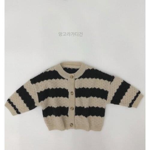 2021 new girls boys knitted striped sweater autumn full sleeve fashion kids cardigan 1-7 years WS131