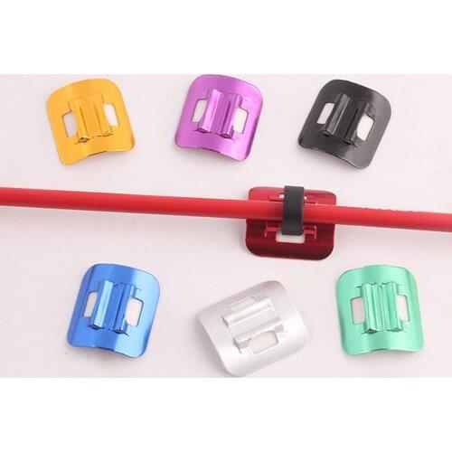 1Set Bicycle Brake Cable Clip Durable Aluminum Alloy Bike Cable Clamp Tubing Fixed Seat for Mountain Bike with C Type Buckle