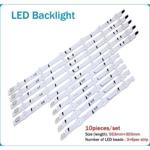 10pcs LED strip For SamSung 40'' TV UE40H5270 UE40J6240AK UE40J5600D4GE-400DCA-R2 D4GE-400DCB-R2 BN96-30449A BN96-30450A