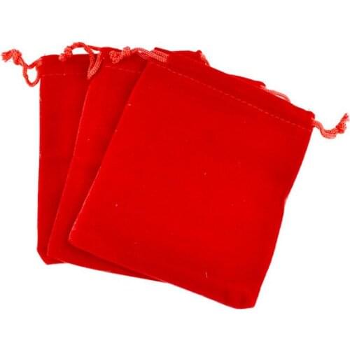 1000pcs 7*9cm red Pure color Velvet Bags woman vintage drawstring bag for Party/Jewelry/Gift diy handmade Pouch Packaging Bag