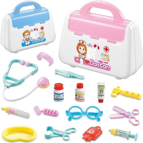 Kids Doctor Toys 15pcs Children Doctor Nurse Pretend Play Set Portable Suitcase Medical Tool Kids Portable Suitcase Medical Tool