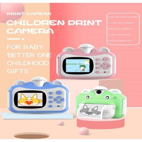 2020 Kids Multicolor Printing Camera 1080P HD Large Capacity Toy Camera 180° Rotating Camera Child Growth Recording Camera