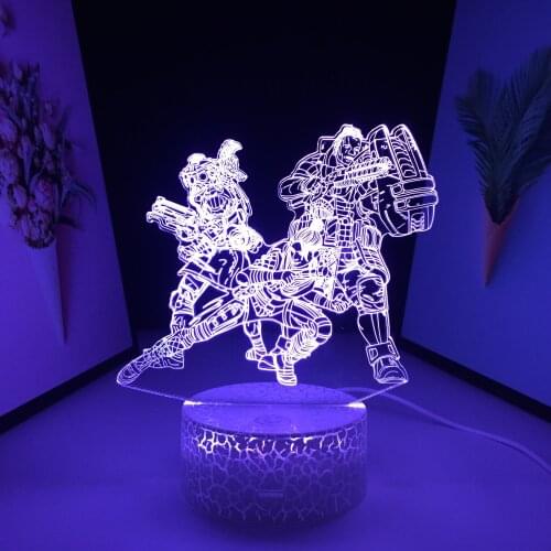 3D Night Light Animation Peripherals Three-Person Jagged Community Home Decoration for Valentines Day Birthday Gifts Neon Lamp