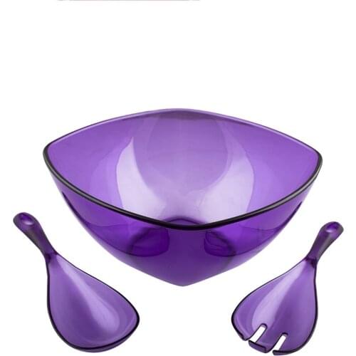 Acrylic Purple Color Square Salad Bowl