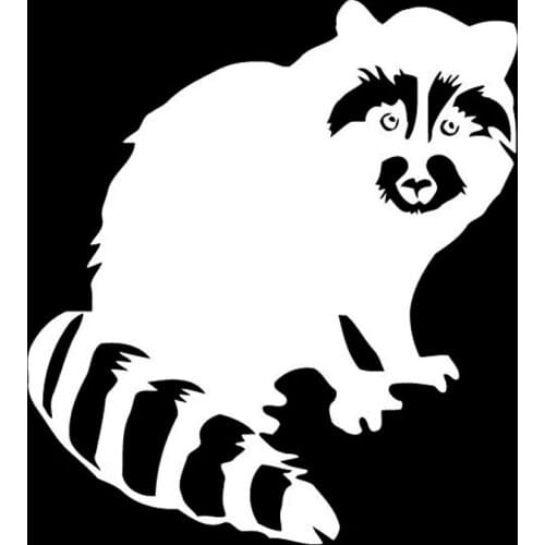 Car Sticker: Raccoon Animal Decorative PVC Car Sticker: Car Sticker: Black/silver 13.2cm * 14.6cm