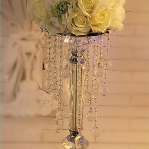 Free Shipping 10pcs/lot crystal wedding centerpiece/table flower vase/45cm tall