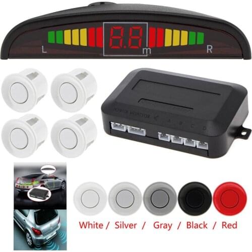 C020 Ultrasonic Car Reverse Parking Sensor 4 Sensors LED Display Audio Buzzer Alarm