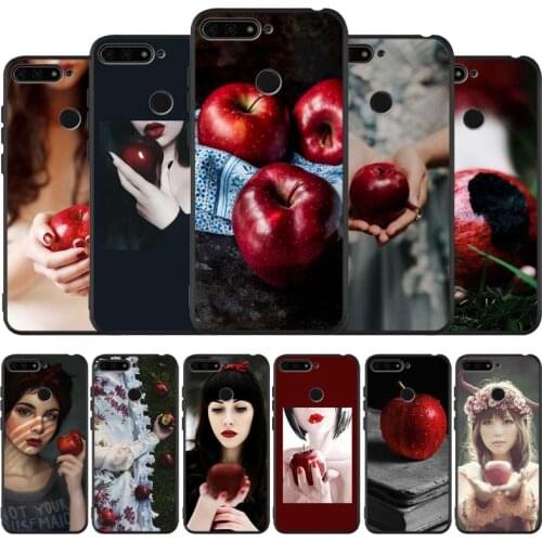 Princess eating apple black Silicone Phone Case For honor 30 20 Pro 8 8X 9 10 20 Lite Mate 10 20 30 Lite Pro cover