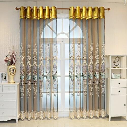 Jane European embroidered window screen living room bedroom embroidered blackout screen Curtains for Living dining room bedroom