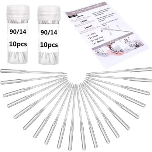 LMDZ 20pcs Sewing Machine Needles Stainless Steel Regular Point Machine Needles Universal for Machine Sewing Accessories