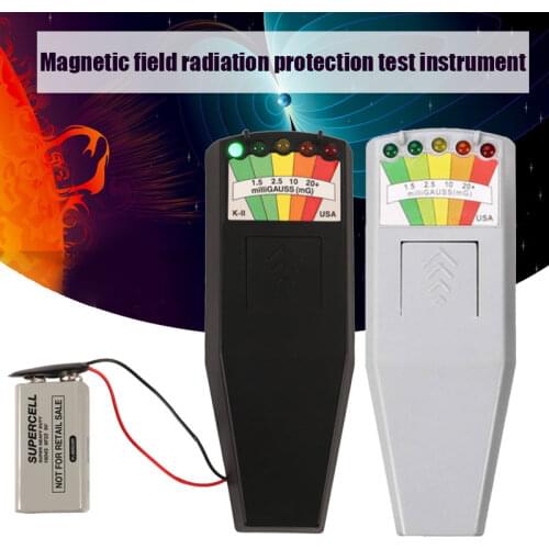 Electromagnetic Field EMF Meter Ghost Hunting Detector Portable EMF Magnetic Field Detector 5 LED Meter Testing Tools