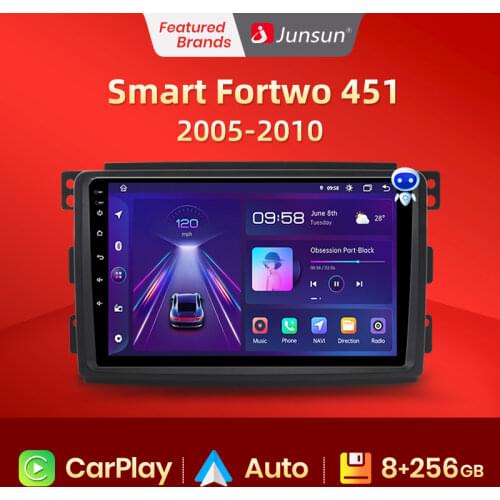 Junsun V1 Android 10 DSP CarPlay Car Radio Multimedia Video Player Auto Stereo For Mercedes Benz Smart Fortwo 2005 2 din dvd