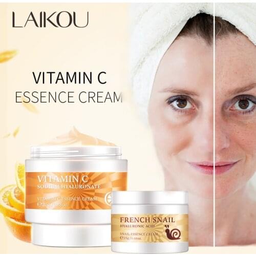 Snail Collagen Face Cream Vitamin C Whitening Remove Dark Spots Hyaluronic Acid Moisturizer Acne Treatment Anti Aging Wrinkle