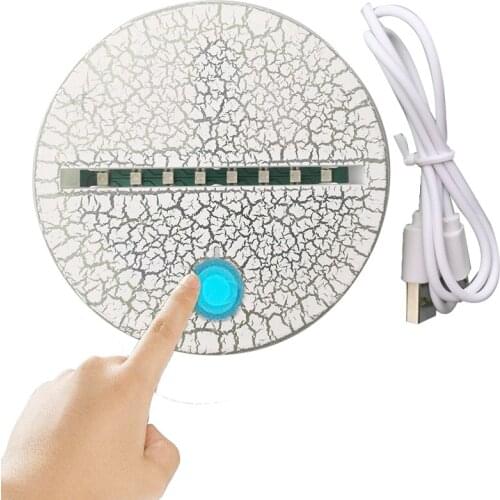 Lamp Base 3D Lamp Night Base USB Charging Cable Touch Switch 3D Lamp Bases For Colorful Acrylic Panel LED Light Dropshipping New