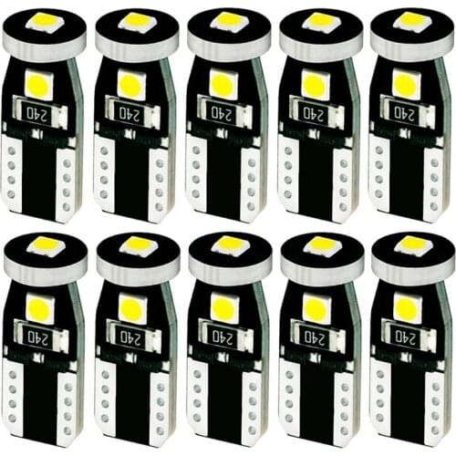 10pcs T10 3 SMD 3030 LED Auto Clearance Lights W5W 194 168 192 3SMD LED Car Door Light Reading Lamps Dome Bulbs Canbus No Error