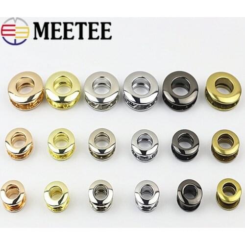 Meetee 5pcs ID9/11/14mm Metal Die-casting Eyelets Buckle O Ring Screws Stoma Clasp DIY Garment Perforated Rope Hook Accessories