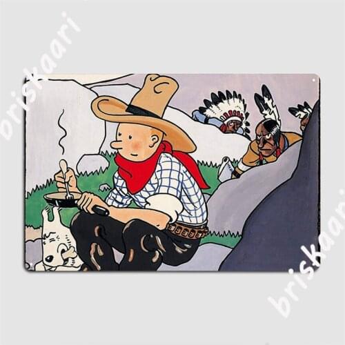 Tintin In America Metal Signs Poster personalized Home Wall Mural Tin sign Posters