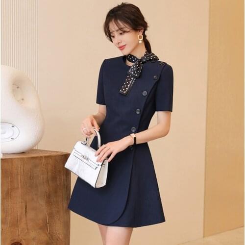 Latest Summer Office Girl Formal One-piece Short Sleeve Dress For OL Lady