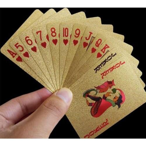 New 1pcs/Set Golden Poker Playing Cards Plastic Magic Playing Cards Decks Magic Trick Waterproof Cool