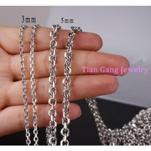 Wholesale 2/3/4/5mm Fashion DIY Jewelry 316L Stainless Steel Silver Color Cross Chain Mens Womens Necklace In Bulk 5/10 Meter