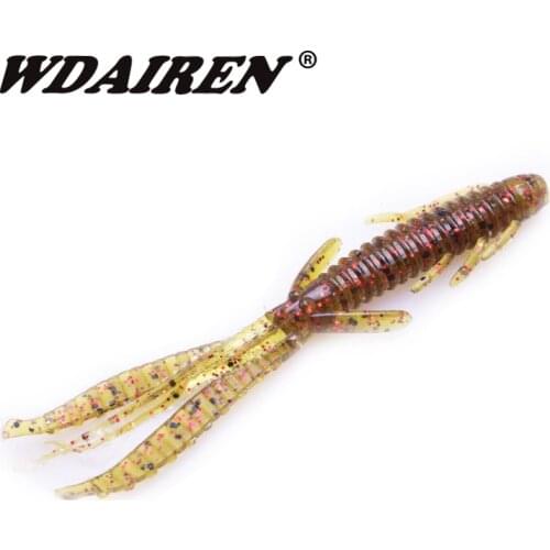 12Pcs/lot Shrimp Tentacles Worm Fishing lure 72mm 1.8g Artificial rubber soft bait Trout Bass carp Lures Pesca Fishing Tackle