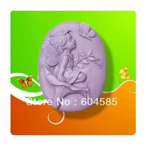 New Angel with Butterfly Craft Art Silicone Soap mold Craft Molds DIY Handmade soap molds