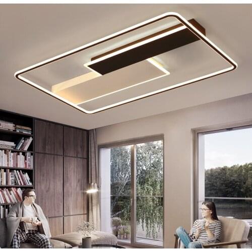 Modern Square Led Chandelier For Living Room Dining Room Bedroom Lustres Memory Function Led Ceiling Chandelier Lighting Fixture